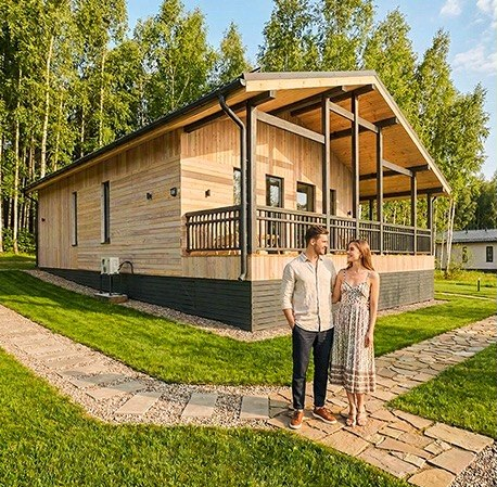 Загородный дом с панорамными окнами